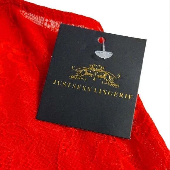 Just Sexy Barbados Cherry One Piece Lace Bodysuit Intimates Large NWT - Picture 5 of 14